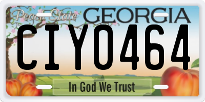 GA license plate CIY0464