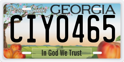 GA license plate CIY0465