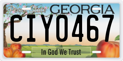 GA license plate CIY0467