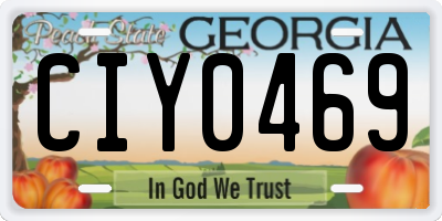 GA license plate CIY0469