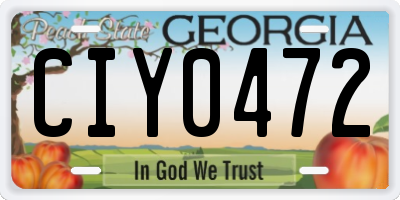 GA license plate CIY0472