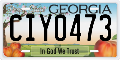 GA license plate CIY0473