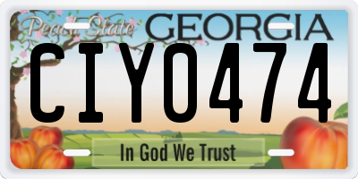 GA license plate CIY0474