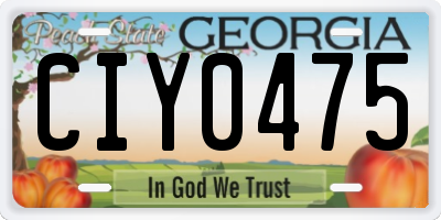 GA license plate CIY0475