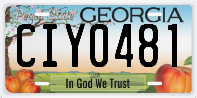 GA license plate CIY0481