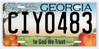 GA license plate CIY0483