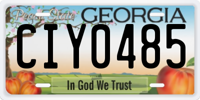 GA license plate CIY0485