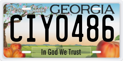 GA license plate CIY0486