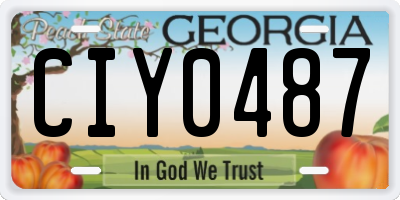 GA license plate CIY0487