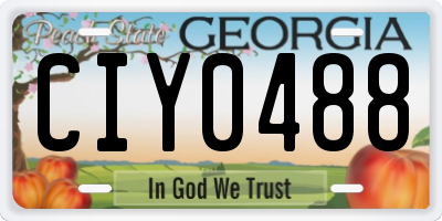 GA license plate CIY0488