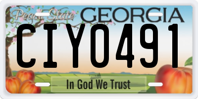 GA license plate CIY0491