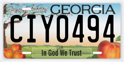 GA license plate CIY0494