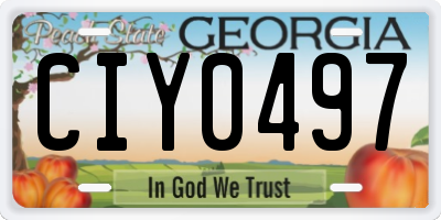 GA license plate CIY0497