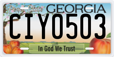 GA license plate CIY0503