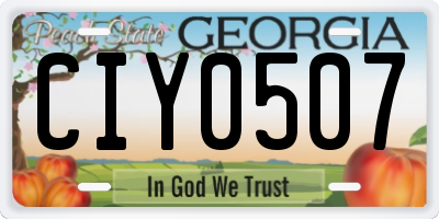 GA license plate CIY0507
