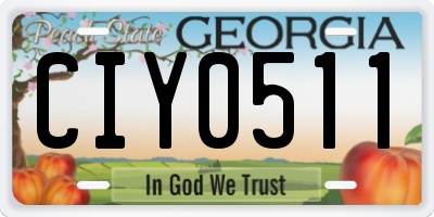 GA license plate CIY0511