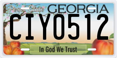 GA license plate CIY0512