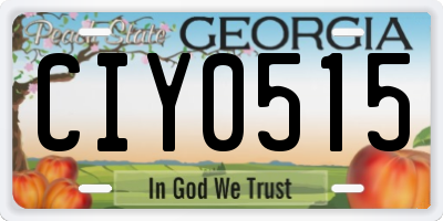 GA license plate CIY0515