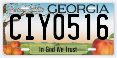 GA license plate CIY0516