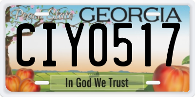 GA license plate CIY0517