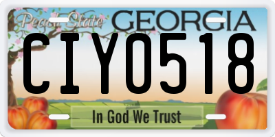 GA license plate CIY0518