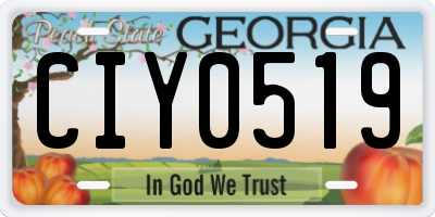 GA license plate CIY0519