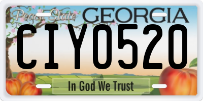 GA license plate CIY0520