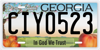 GA license plate CIY0523