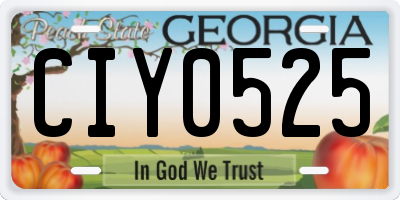 GA license plate CIY0525