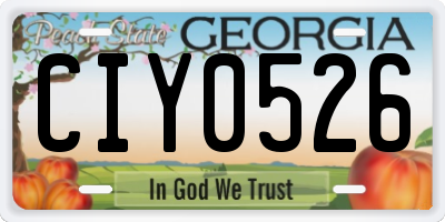 GA license plate CIY0526
