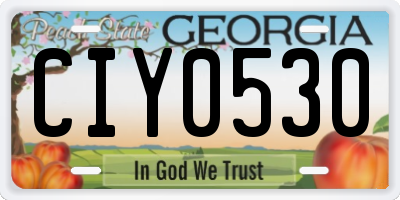 GA license plate CIY0530