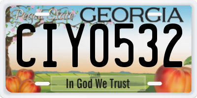 GA license plate CIY0532