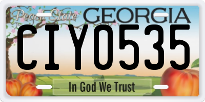 GA license plate CIY0535