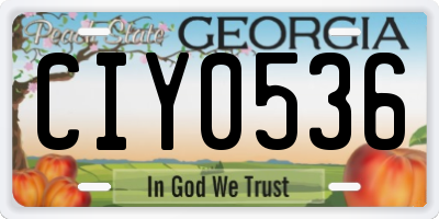GA license plate CIY0536