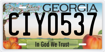 GA license plate CIY0537