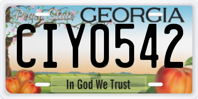 GA license plate CIY0542