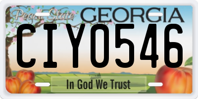 GA license plate CIY0546