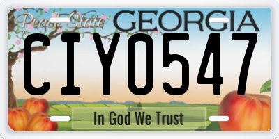 GA license plate CIY0547