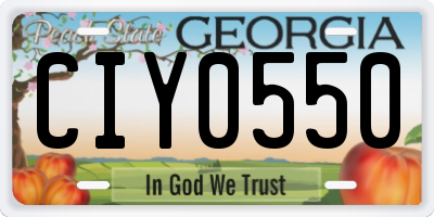 GA license plate CIY0550