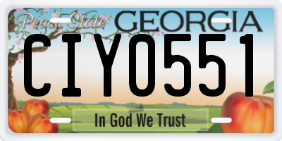 GA license plate CIY0551