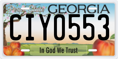 GA license plate CIY0553