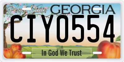 GA license plate CIY0554