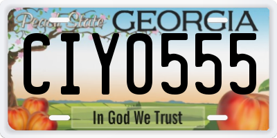 GA license plate CIY0555