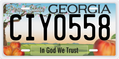 GA license plate CIY0558