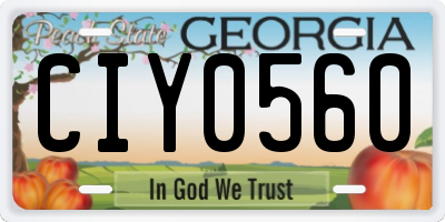 GA license plate CIY0560