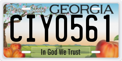 GA license plate CIY0561