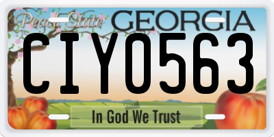 GA license plate CIY0563