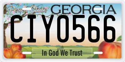 GA license plate CIY0566