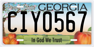 GA license plate CIY0567