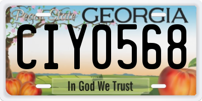 GA license plate CIY0568